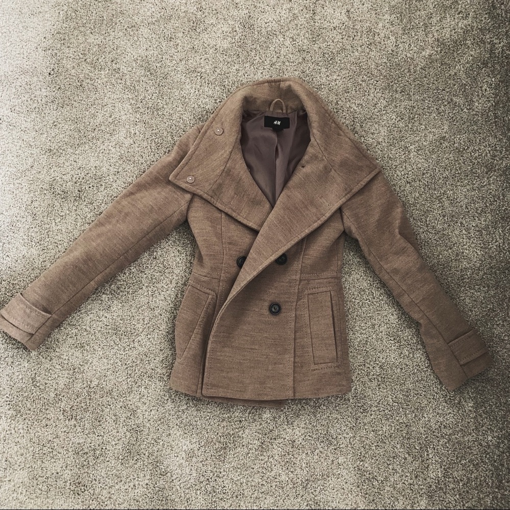tan pea coat